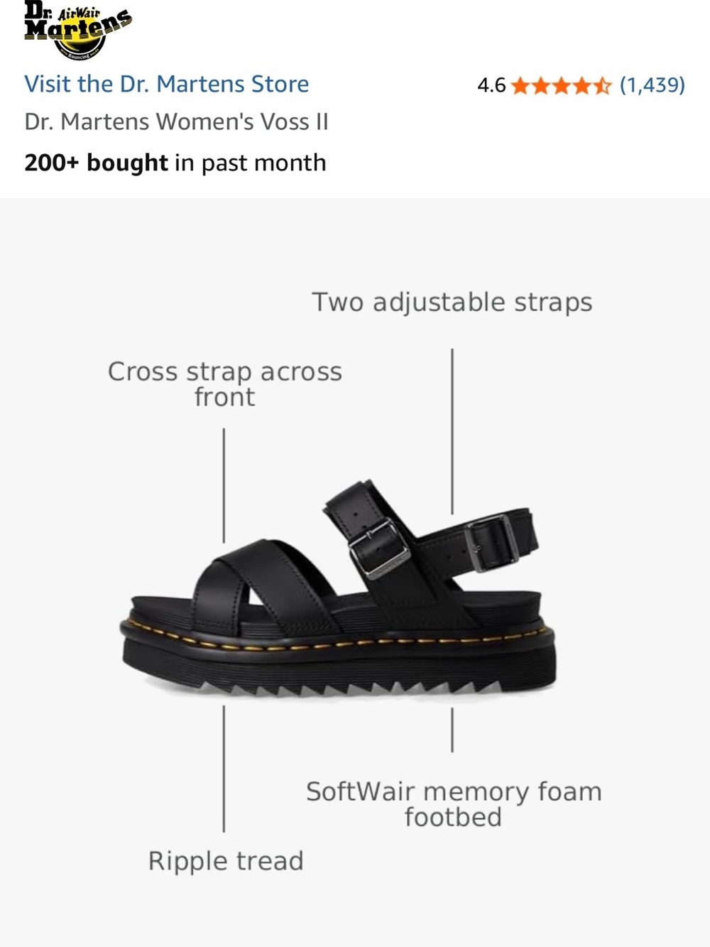 NEW in Box Dr Martens women’s Voss II sandal size 7 - Picture 8 of 12